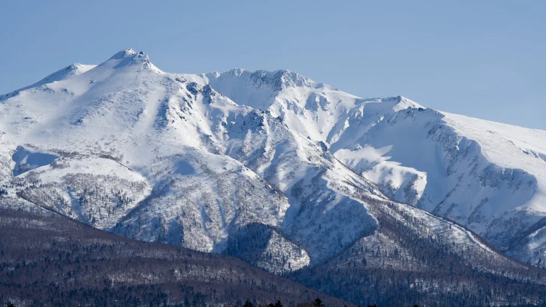 Snow-capped peaks and clear skies in a Japanese ski resort, offering top-tier skiing.