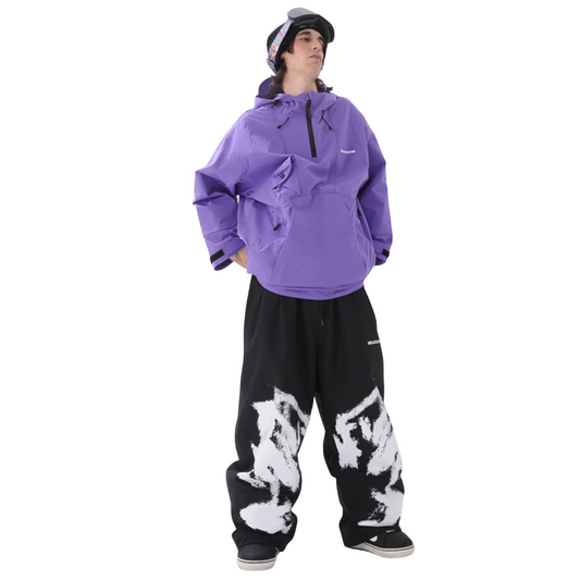 Molocoster 3L black&white Graffti Snow Pants--Women's