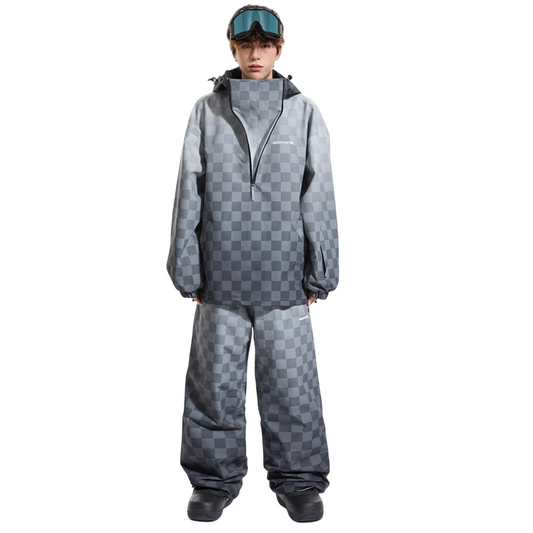 Molocoster 3L Gradient Chess Zipper SnowSuit--Men's