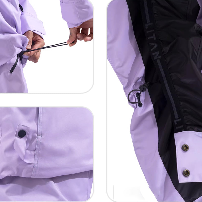 LITAN - Chaqueta de nieve morada con tirantes para exteriores - Hombre
