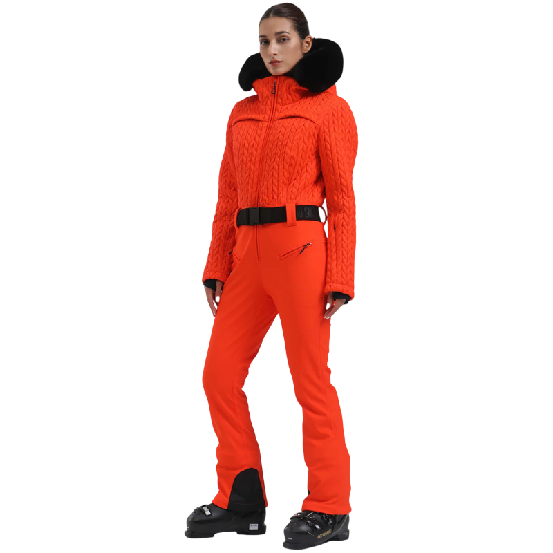 Gsou Snow - Traje de esquí de una pieza con diseño fruncido para mujer