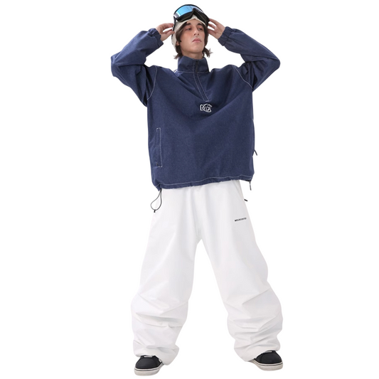 Molocoster Loose Fit Denim Snow Pullover--Men's