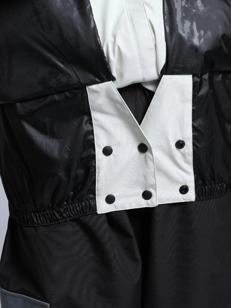 Gsou Snow - Chaqueta de nieve cargo con bloques de color verde y negro para mujer