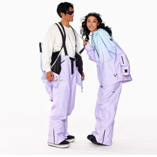 LITAN - Outdoor Suspender Purple snow pants --Men's