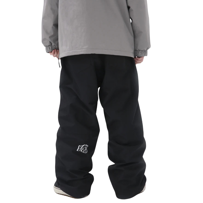 Pantalones de nieve Molocoster 3L con grafiti en blanco y negro para mujer