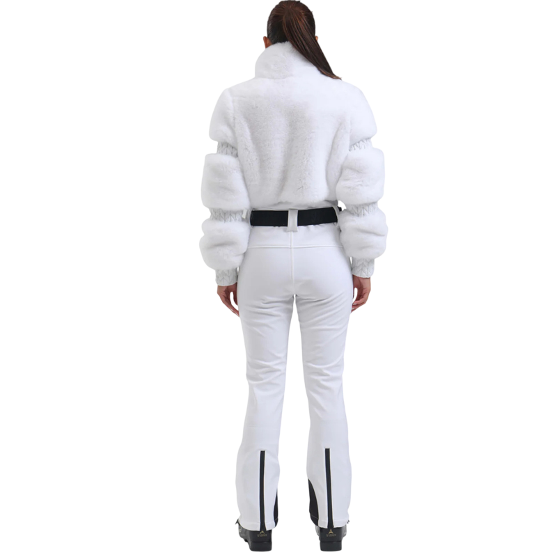 Gsou Snow- Women's Faux-Fur One-Piece Ski Suit