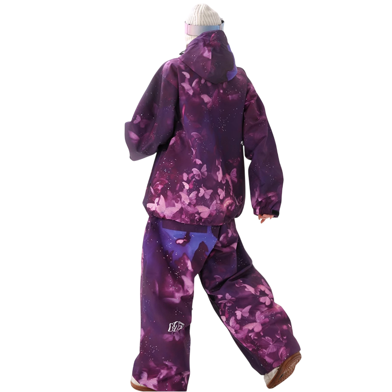 Molocoster - Traje de esquí Fantasy Purple Butterfly para hombre