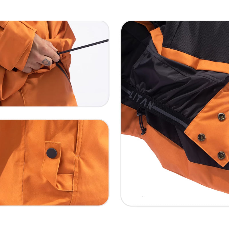 LITAN - Chaqueta de esquí para exteriores con degradado naranja - Hombre