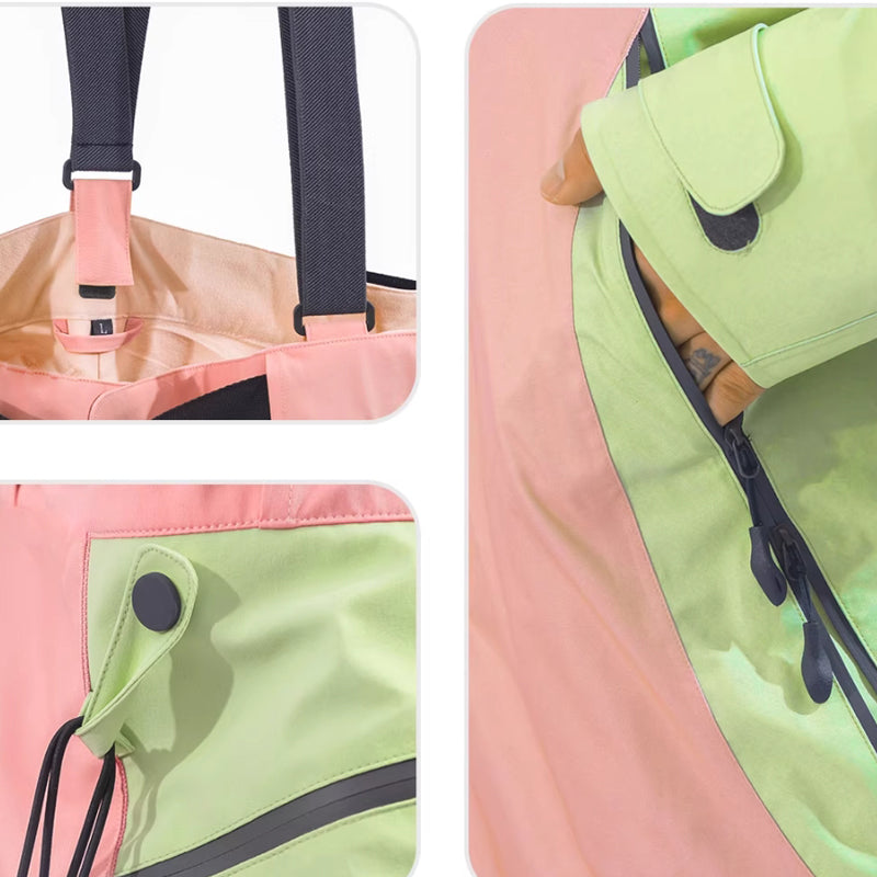 LITAN - Pantalones de esquí para exteriores rosas de 3L - Mujer