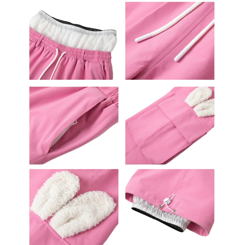 Pantalones de nieve RenChill American Big Bow Motion Bunny para mujer