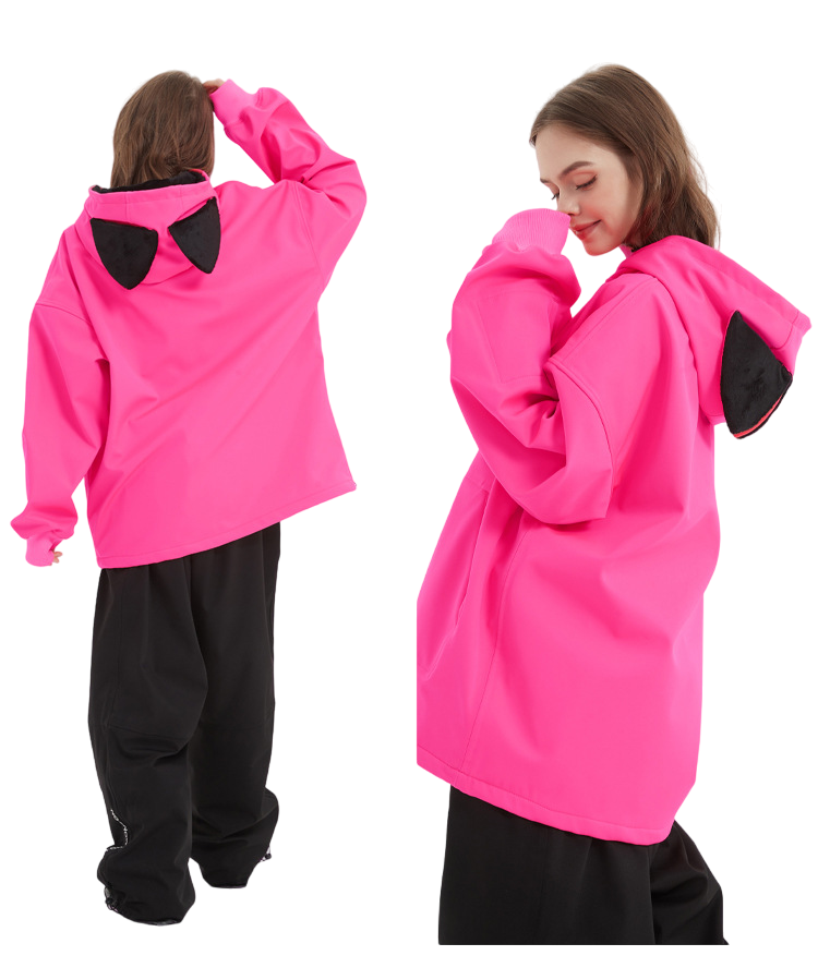 Doorek - Sudadera polar con orejas de gato para mujer