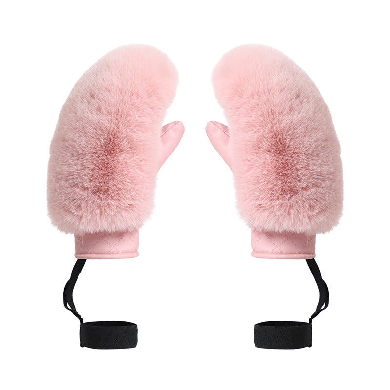Gsou Snow - Elegantes mitones de piel sintética