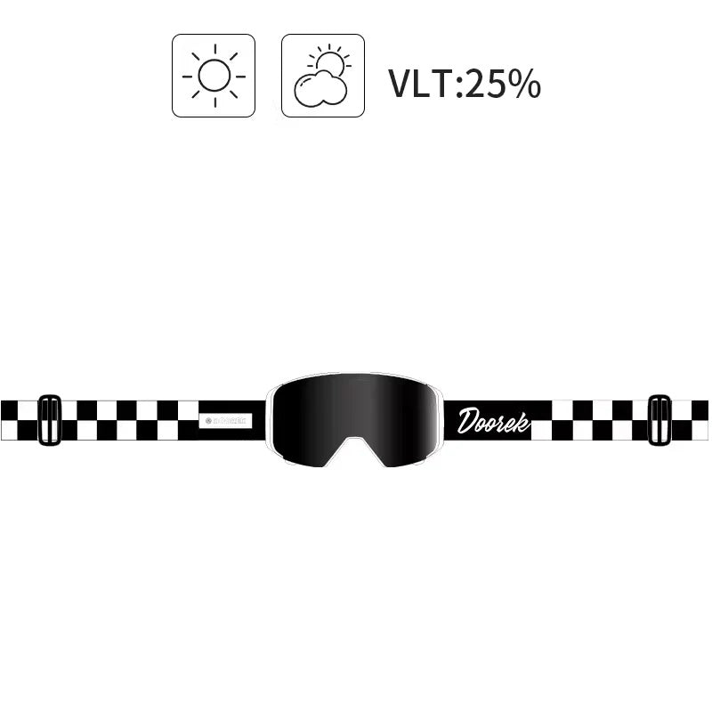 Doorek - 7 Colors Outdoor Double-Layer Magnetic Adsorption Skiing Goggles