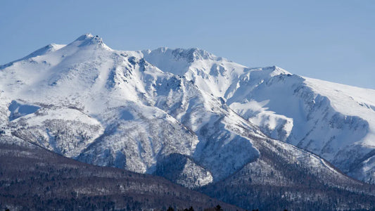 Snow-capped peaks and clear skies in a Japanese ski resort, offering top-tier skiing.