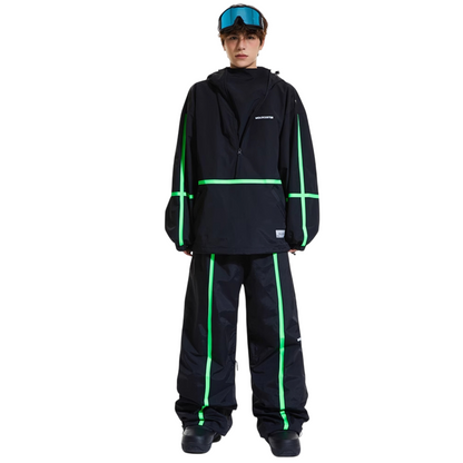 Molocoster Fluorescent striped ski suit--Men's