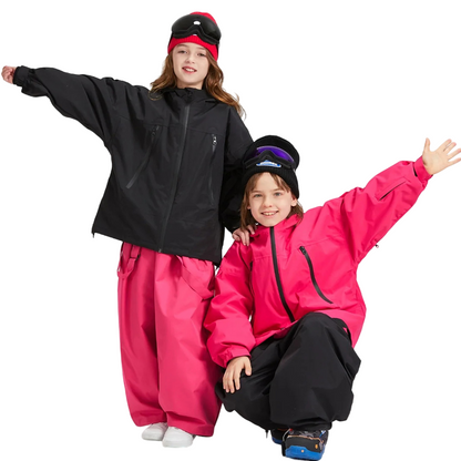 Doorek - BLACK/PINK Children's  Ski Suit Set