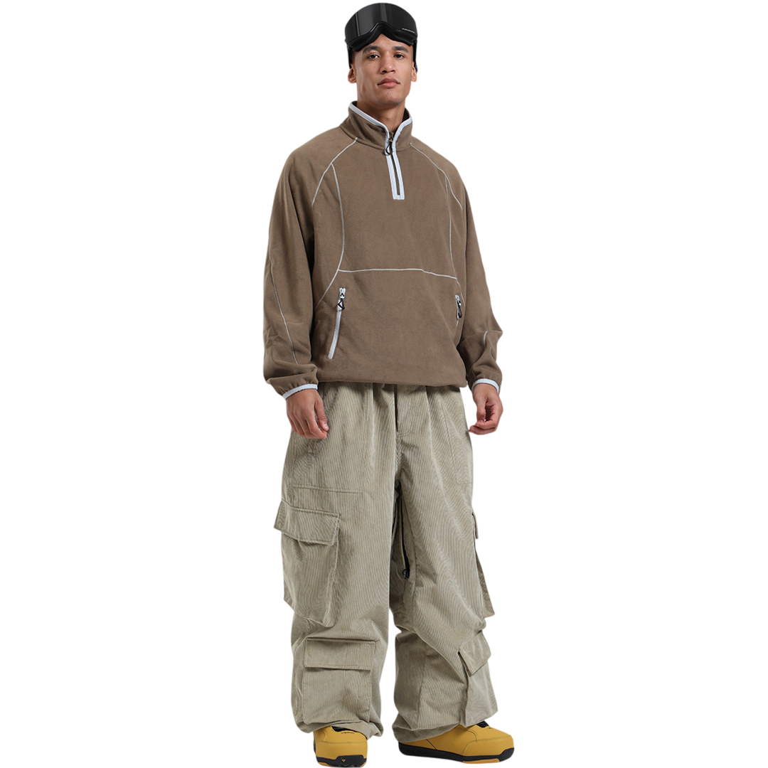 Gsou Snow- Baggy Multi-Pocket Corduroy Snow Pants --Men's