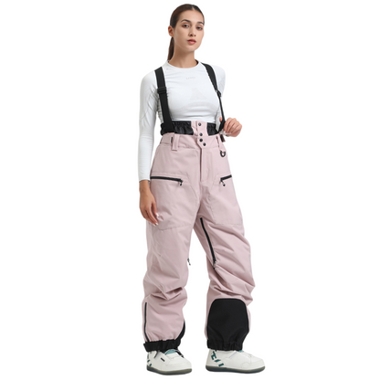 Gsou Snow-Insulated Baggy Snow Pants With Detachable Suspenders --Women's