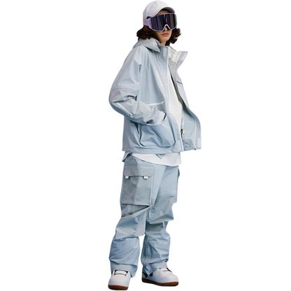 Nowinsnow - Blue baggy snow pants --Women's