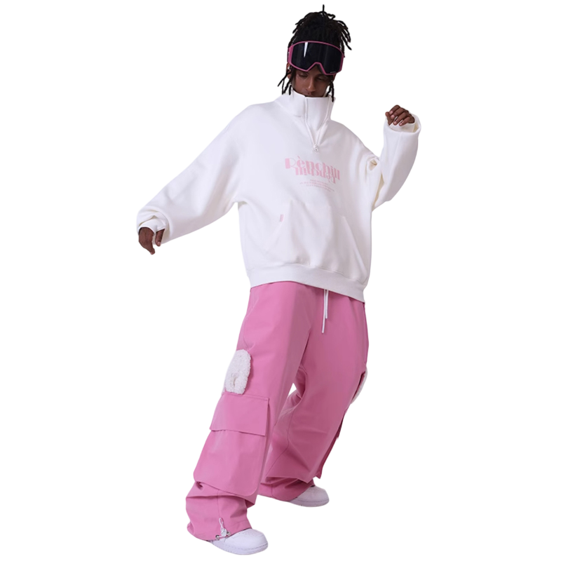 Suéter de nieve de cuello alto RenChill ChillGuard blanco/rosa para hombre 
