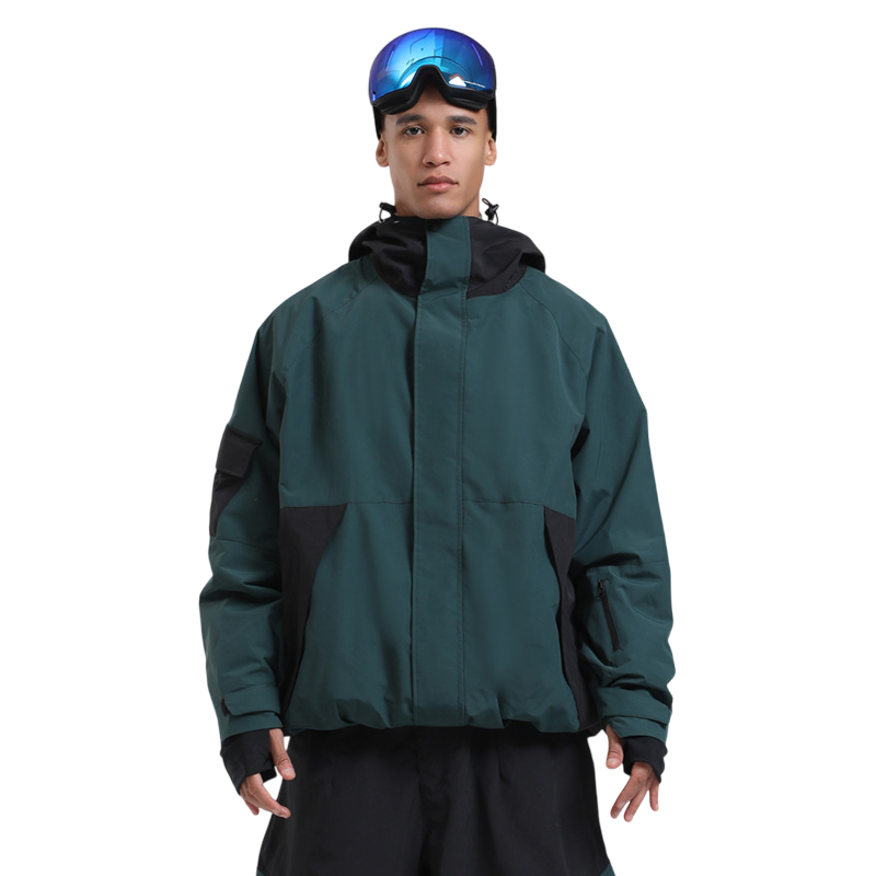 Gsou Snow- Raglan Sleeve Color Block Snow Jacket--Men's