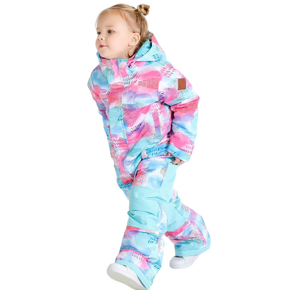 Gsou Snow - Pink/Blue Snow Kids Cutie Ski One Piece