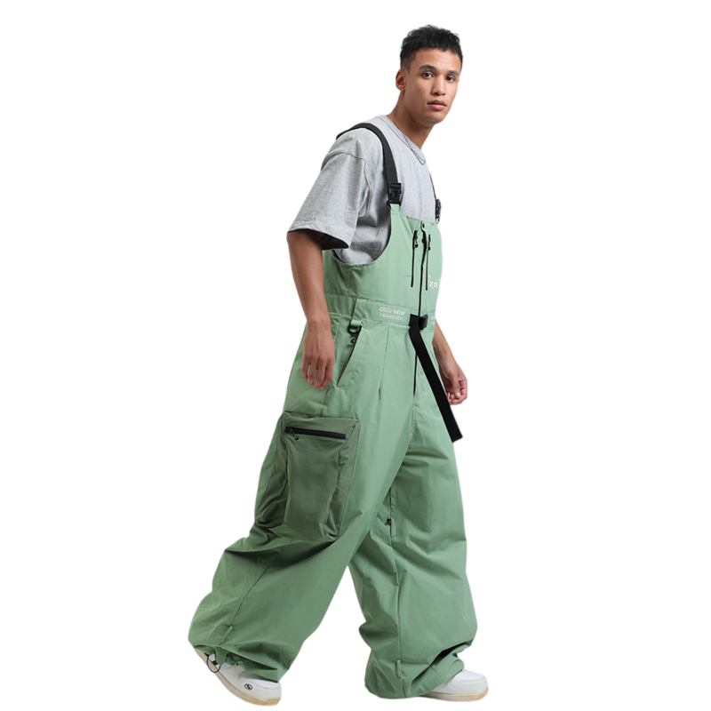 Gsou Snow- Workwear Style Super Baggy Snow Bibs--Men's