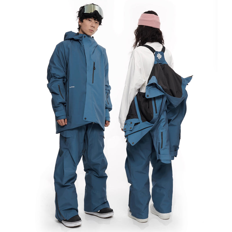 LITAN - Macarons Gradient Color Mountain Snow Bibs --Women's