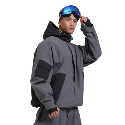 Gsou Snow- Raglan Sleeve Color Block Snow Jacket--Men's