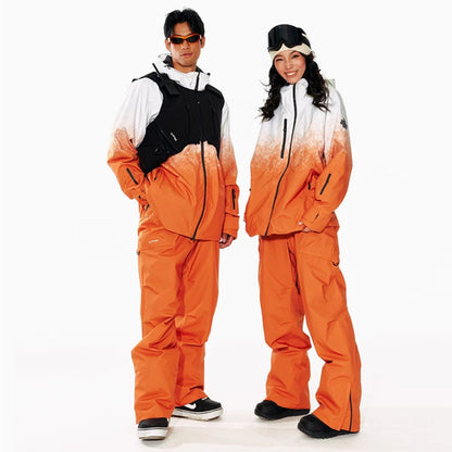 LITAN - Outdoor Suspender Orange snow pants --Women's