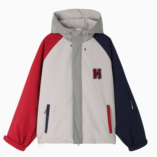 Hellystudio -Grey & Red Panelled Snow Jacket--Men's