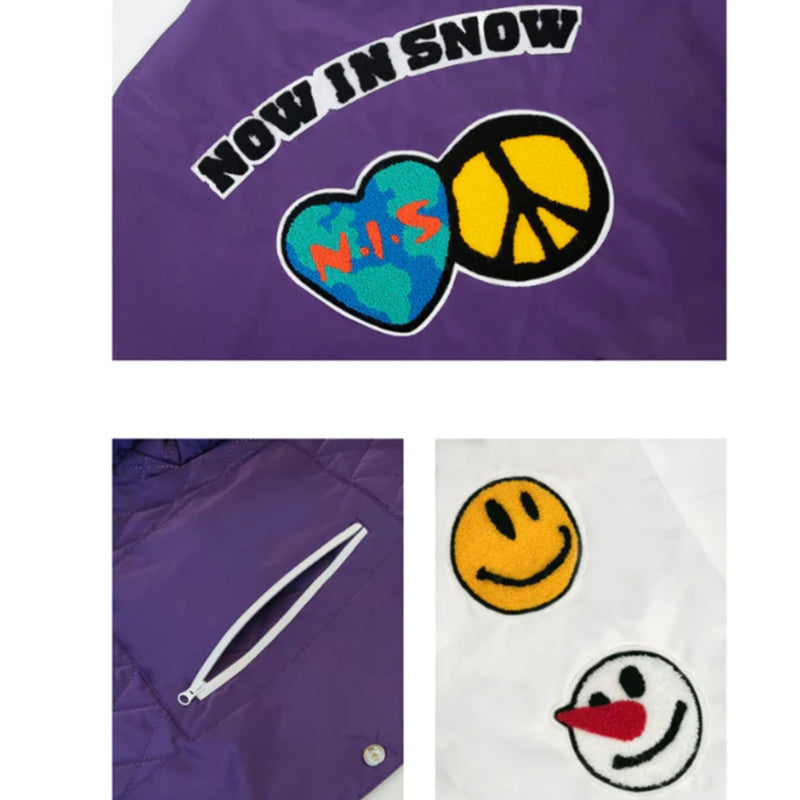 Nowinsnow -Smiley Baseball Snow Jacket --Women's