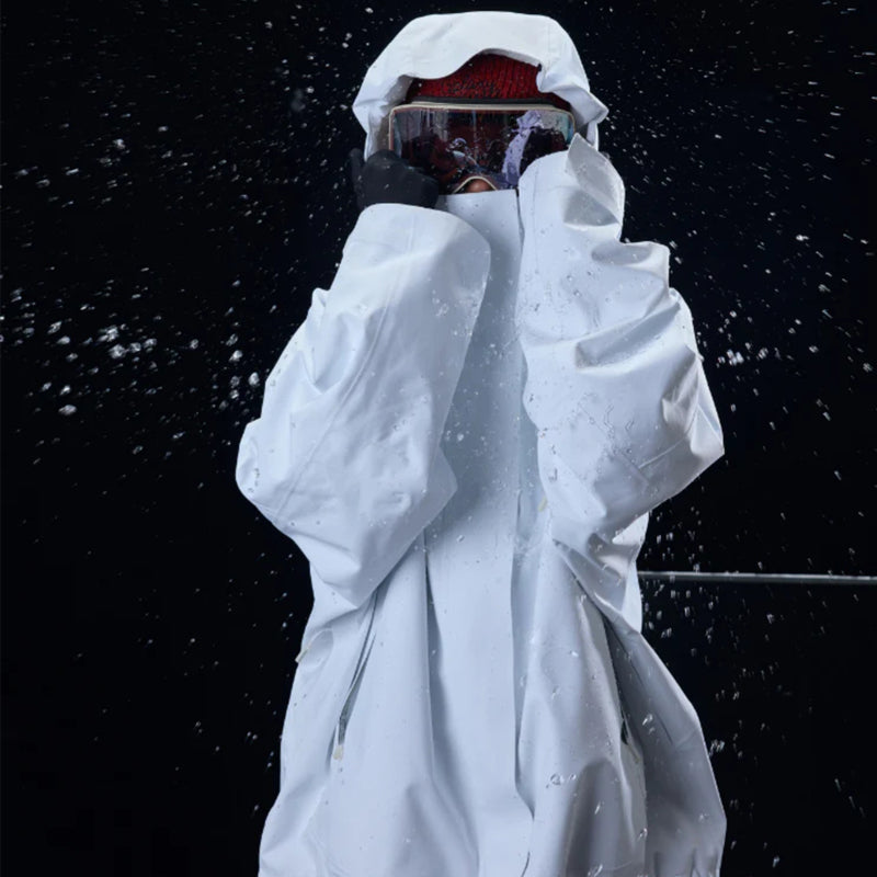 Hellystudio -High density waterproof  White 3L Snow Jacket --Women's