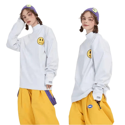 Doorek - White Smily Pullover Sweater - Women's