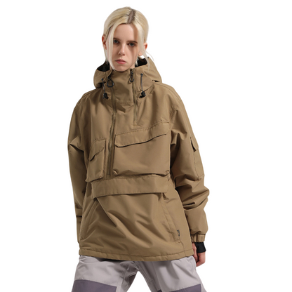 Gsou Snow- Asymmetrical Kangaroo Pocket Snow Jacket--Women's