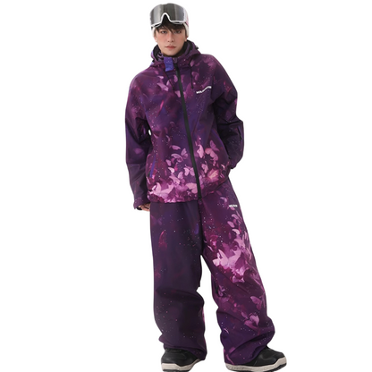 Molocoster --Fantasy Purple Butterfly Ski Suit--Men's