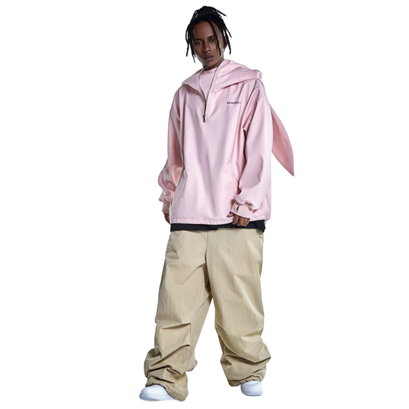 Sudadera con capucha de polar de seda de conejo RenChill para hombre 