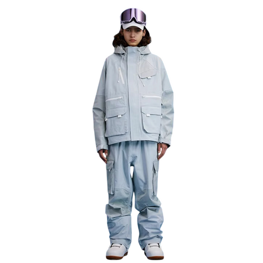 Nowinsnow - Blue baggy snow pants --Women's