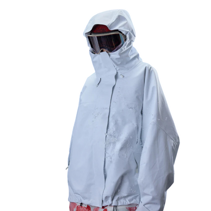 Hellystudio -High density waterproof  White 3L Snow Jacket--Men's