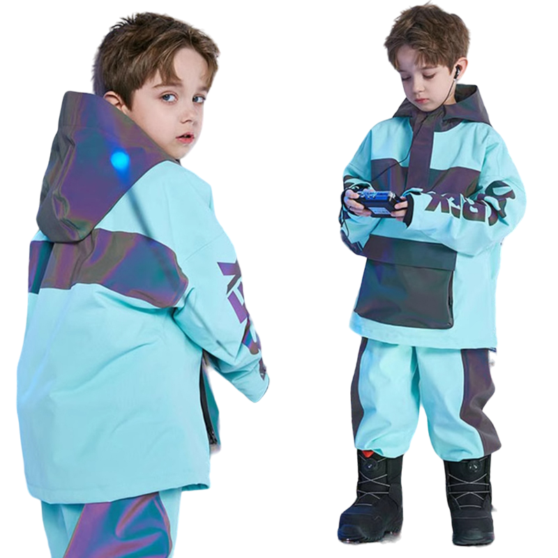 Doorek - Sky Blue Stripe Kids Reflective Suit