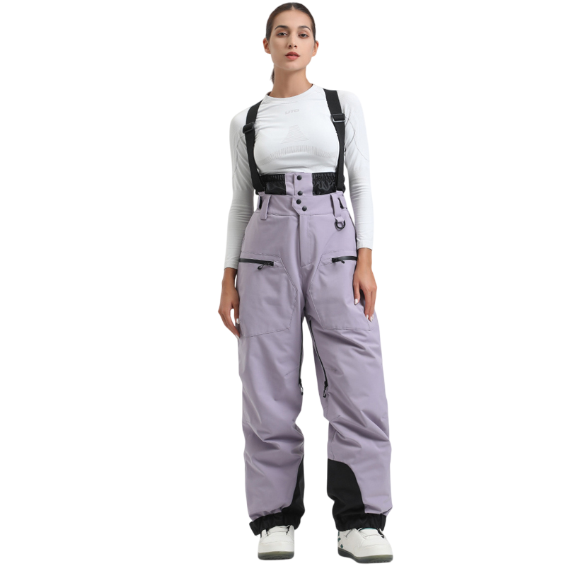 Gsou Snow-Insulated Baggy Snow Pants With Detachable Suspenders --Women's