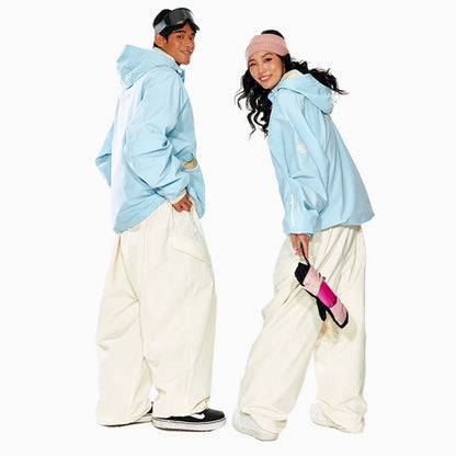 LITAN - White Baggy Snow Pants --Women's