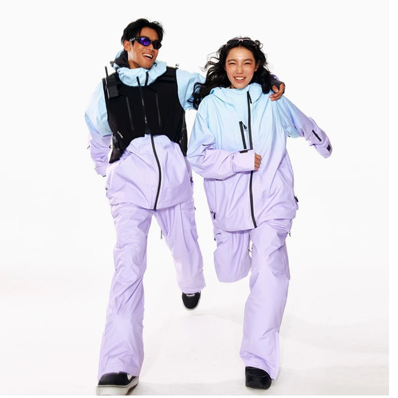 LITAN - Outdoor Suspender Purple snow pants --Men's