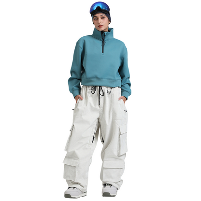 Gsou Snow- Baggy Multi-Pocket Corduroy Snow Pants --Women's