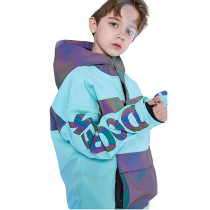 Doorek - Sky Blue Stripe Kids Reflective Suit