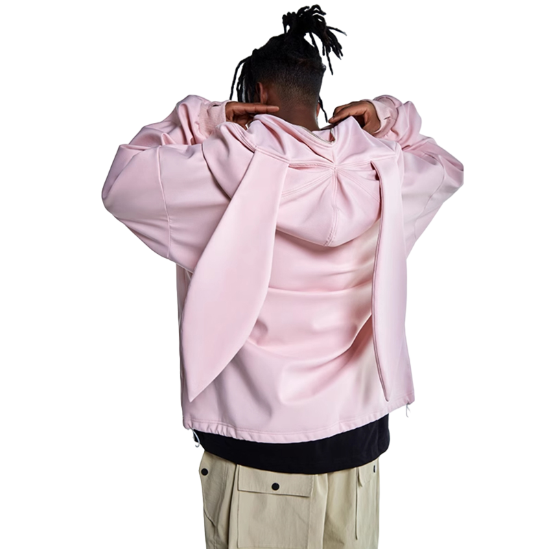 Sudadera con capucha de polar de seda de conejo RenChill para hombre 