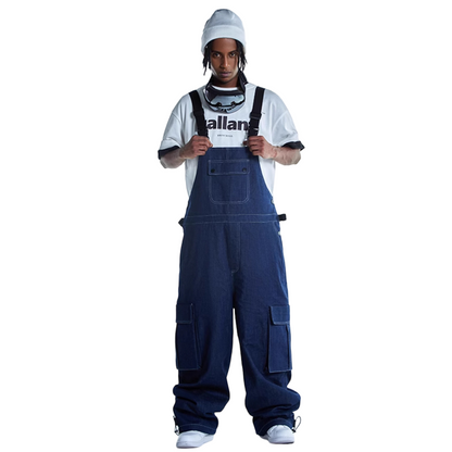 Pantalones vaqueros con tirantes estilo holgado RenChill Panda para hombre 