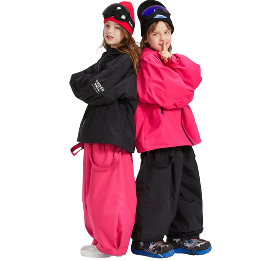 Doorek - BLACK/PINK Children's  Ski Suit Set