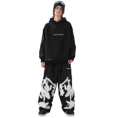 Molocoster 3L black&white Graffti Snow Pants--Women's