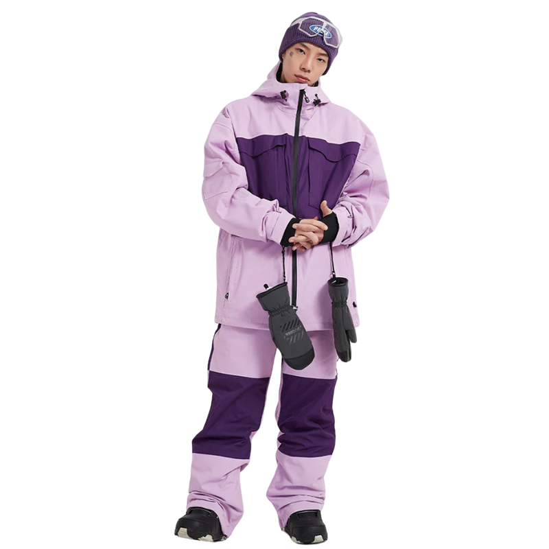 Doorek - Purple Colorblock ski suit - Women's